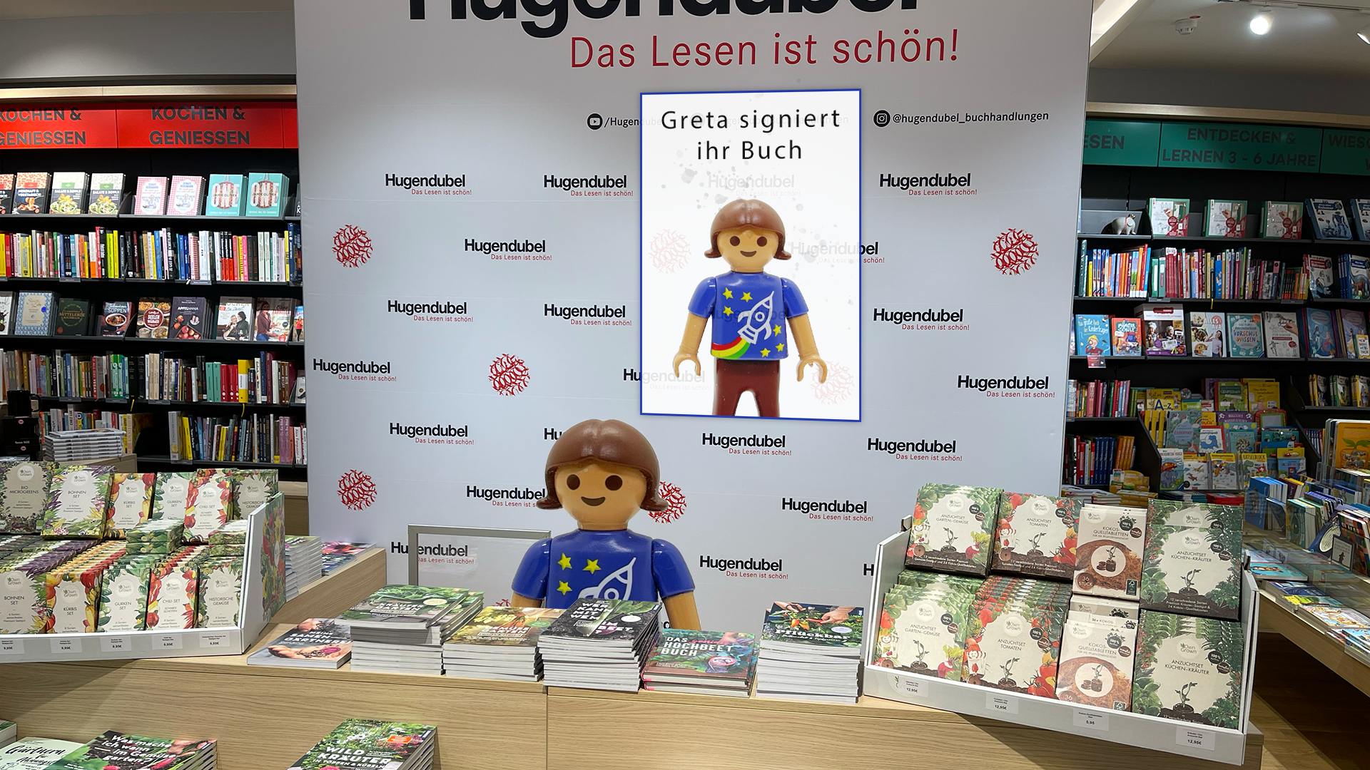 Greta Thunberg signiert Bücher in Wiesbaden